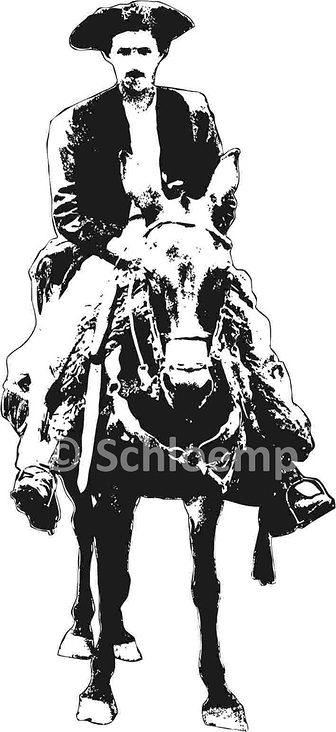 Vektorisiertes Ritterfoto mit CorelDraw bearbeitet.