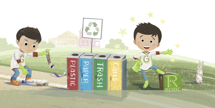 Kinderbuchillustration Not for me,please! I choose to act green