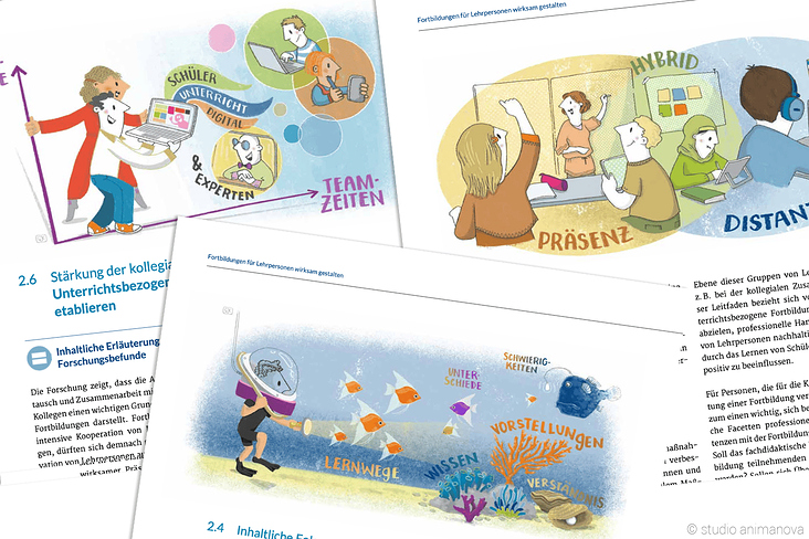 Lernmittel Illustrationen für Lehrstudie
