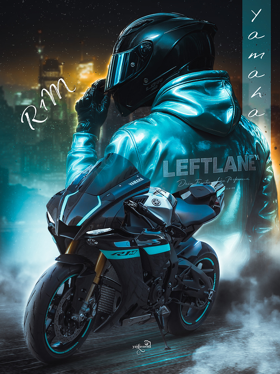 Fahrer mit Motorrad