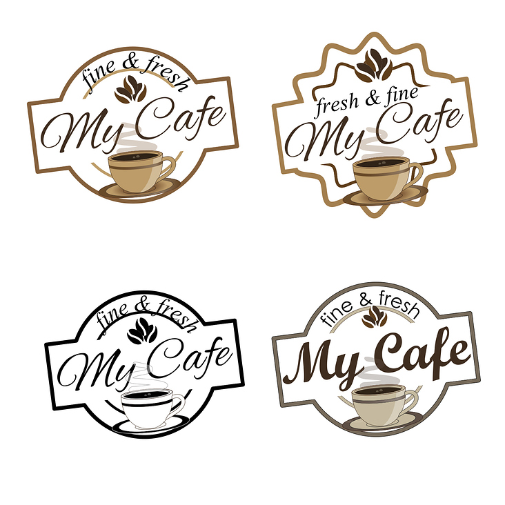 Entwürfe für ein Kaffeehaus farbig und Schwarz/Weiß