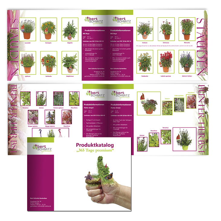 Produktkatalog für einen Gartenbaubetrieb
