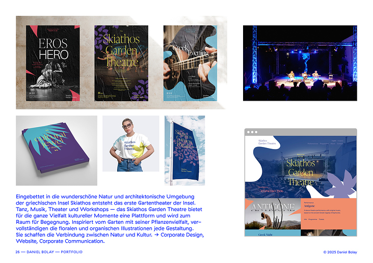 Visuelle Identität, Corporate Design,  Corporate Communication und Webdesign / Skiathos Garden Theatre