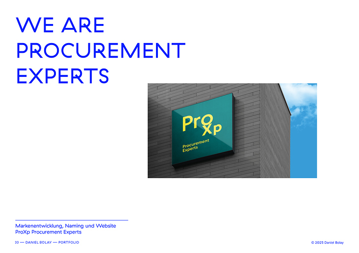Markenentwicklung, Naming und Website / ProXp Procurement Experts
