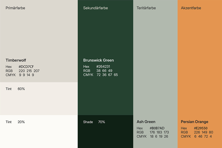 Waldzeit Camping Farbpalette
