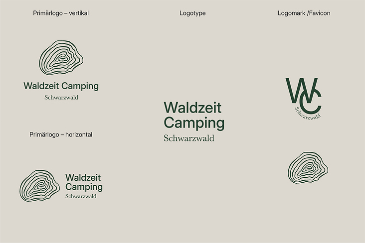 Waldzeit Camping Logo Suite