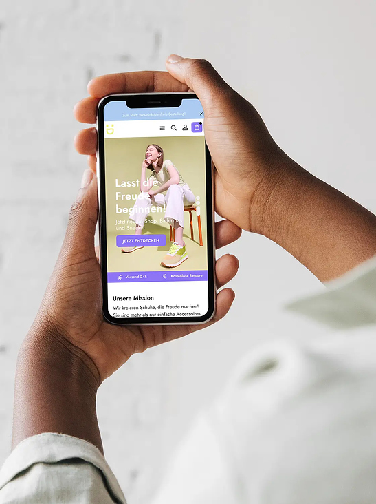 FREUDE Online Shop Homepage Mobile