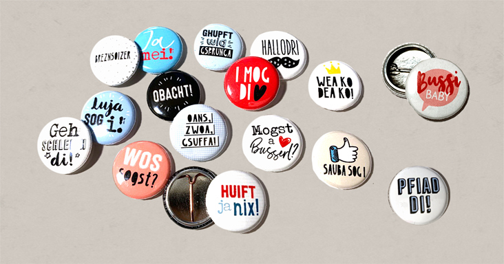 pinback buttons bayrisch – kunde: missellipirellishop