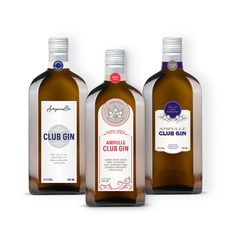 GASTRONOMIE WILHELMER Layouts Club Gin Etiketten