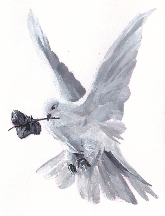 Taube in Acryl (10,5 × 14,8 cm)