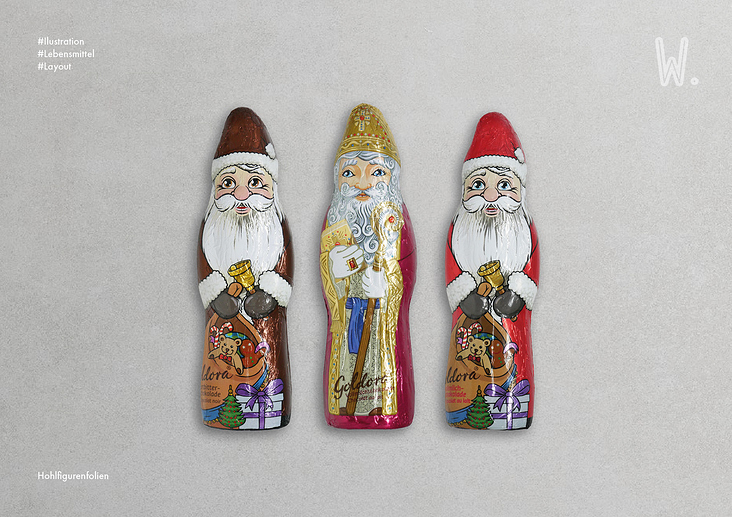 Weihnachtsmänner Hohlfigurenfolien
