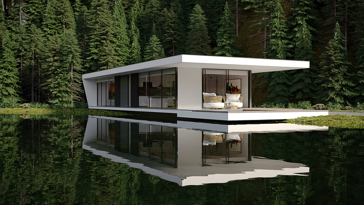 Haus am See 3D Visualisierung