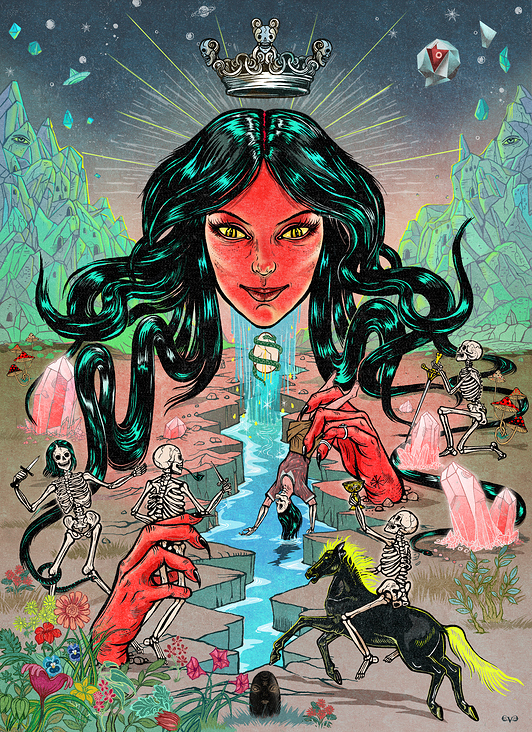 „Goddess Tiamat“, digital illustration, Photoshop + Cintiq, 2022, 50 × 65 cm