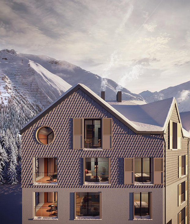 3D Visualisierung: MAYA Häuser, Andermatt