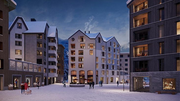 3D Visualisierung: MAYA Häuser, Andermatt