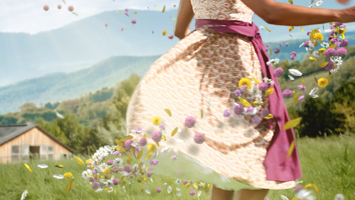 3d flower particles sim & compositing