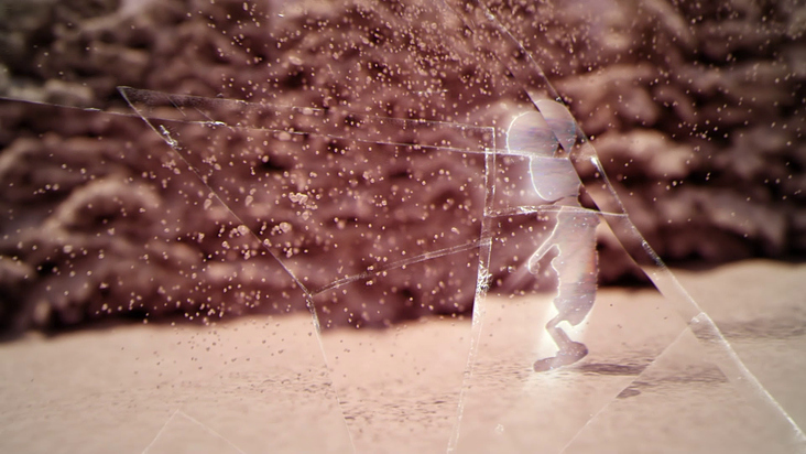 3d character & granular particles sim