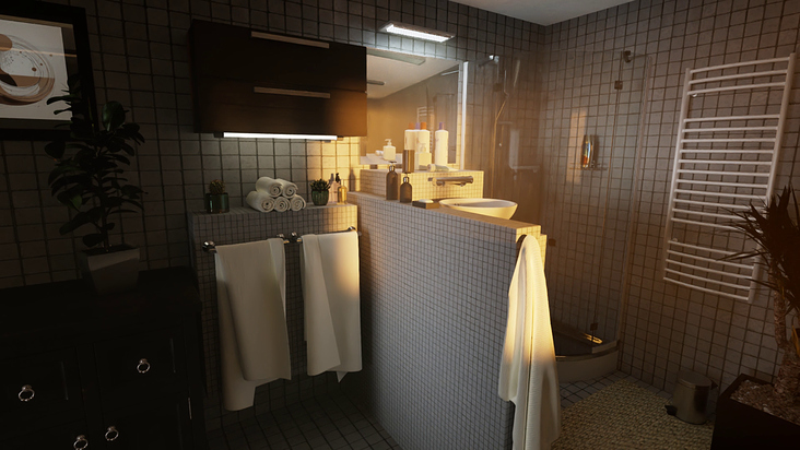 3d bathroom rendering