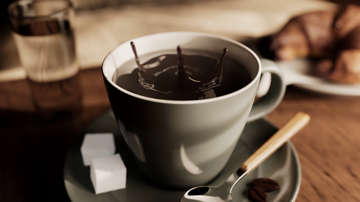 3d fluid coffee sim