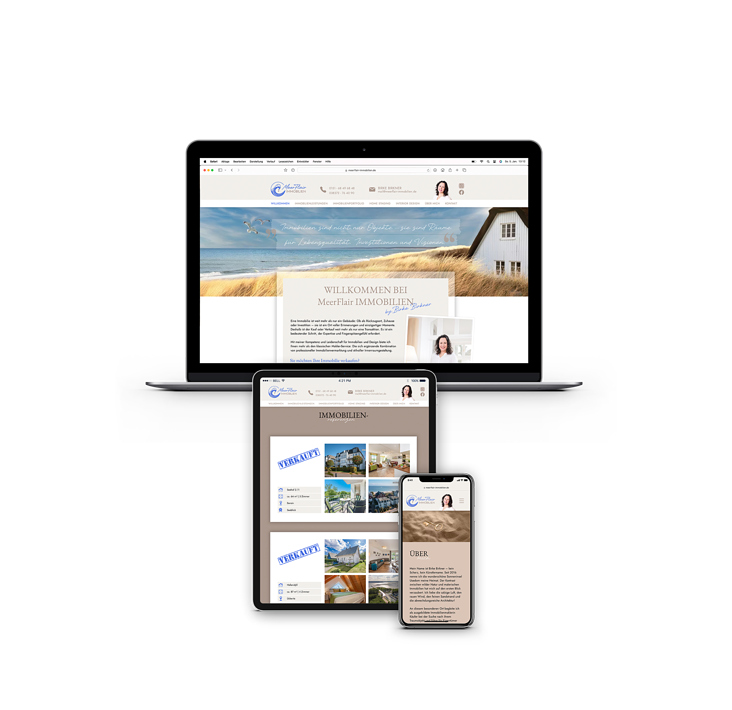 MeerFlair Website Mockup auf mehreren Devices