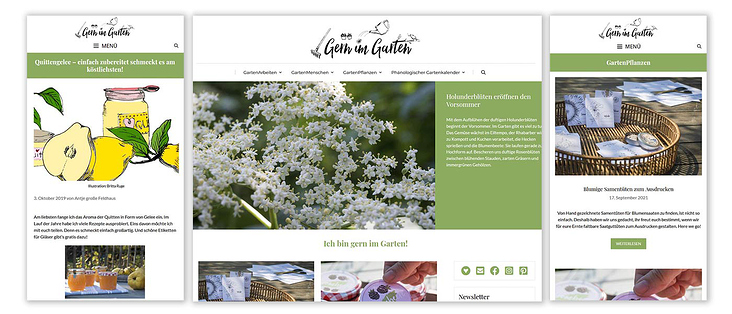 Webdesign für einen Gartenblog