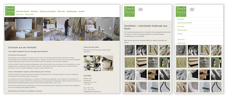Webdesign für einen Steinbildhauer
