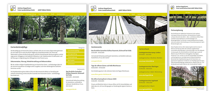 Webdesign für einen Gartenarchitekten