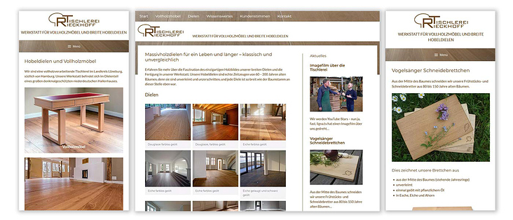 Webdesign für die Tischlerei Rieckhoff