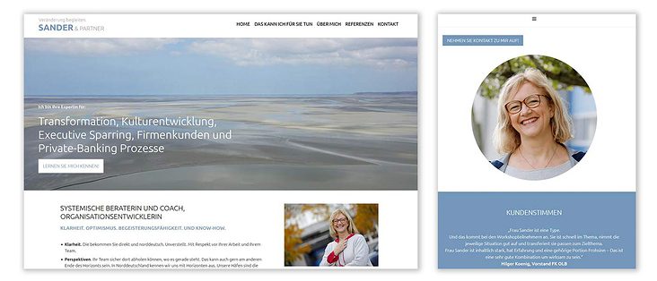 Webdesign für eine Business-Coachin
