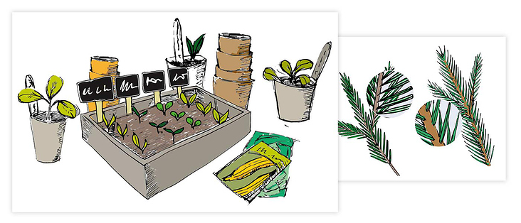 Vektorgrafik für einen Gartenblog