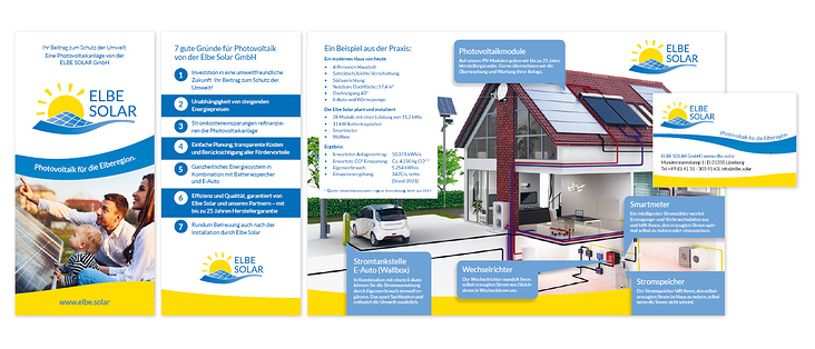 Logodesign, Flyergestaltung für ein Solarunternehmen