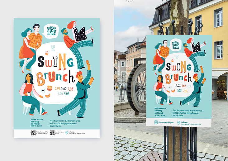 Key visual for the Lindy hop community and swing event in Bayern