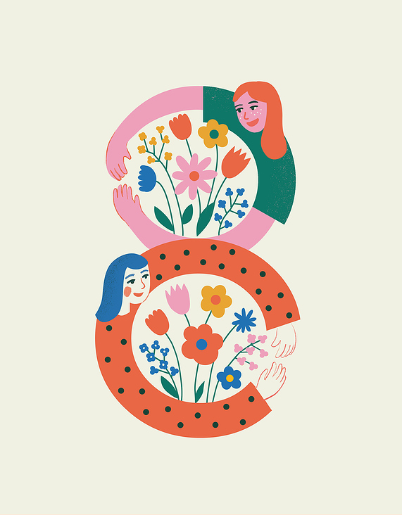 Illustrations for map and greeting cards
