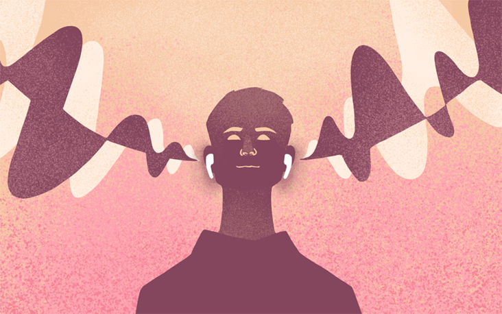 Illustration—earbuds monitor health data