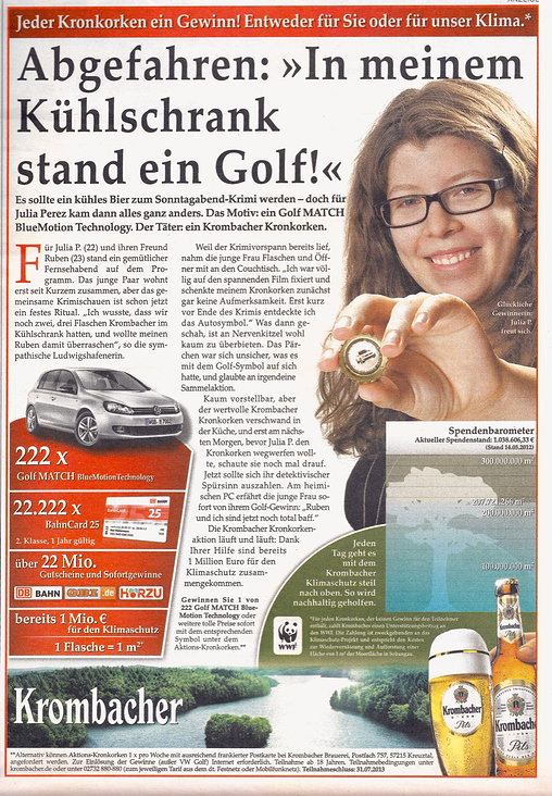 Als Krombacher Bams Reporter