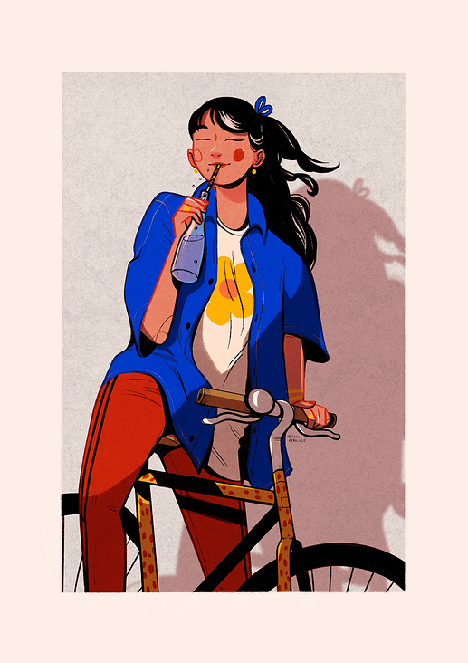 Charakter Illustration // „Girl On Bike“