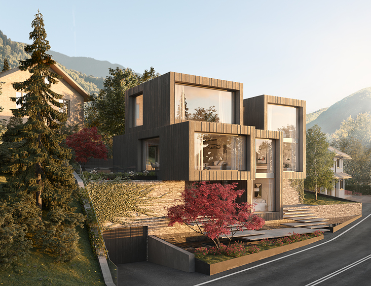 Außenvisualisierung: Villa Forchwald, Schweiz