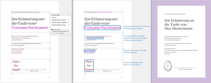 Word-Vorlage für Urkunden (geschützt und trotzdem variabel)