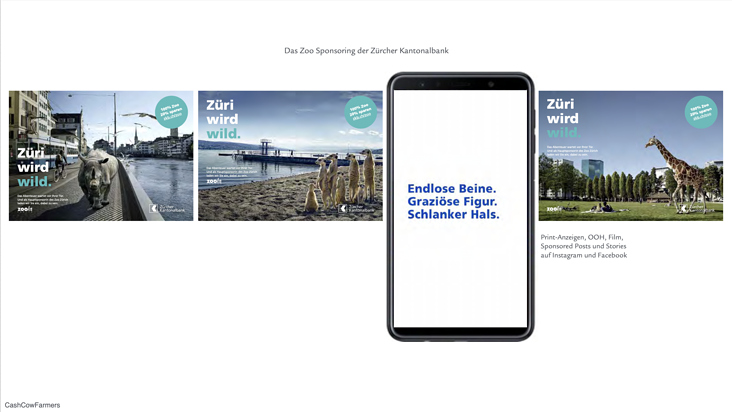 Zoosponsoring-Kampagne der Zürcher KantonalBank (Print, Film, SocialMedia)