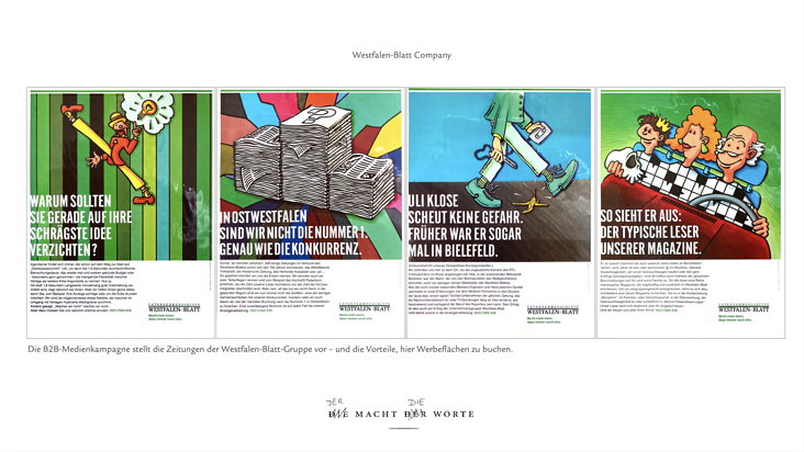B2B Kampagne für Anzeigenbuchungen in Objekten der Unternehmensgruppe Westfalen-Blatt.