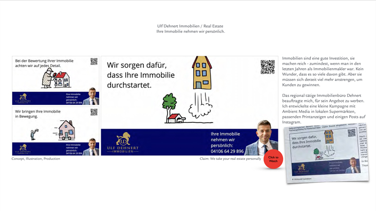 Ein kleiner Job: Anzeigen und SocialMedia-Filmchen für einen regionalen Immobilienmakler