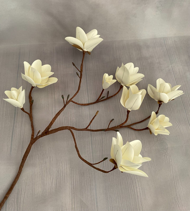 Magnolien wzeig Papierblume Weiß Geschenkidee