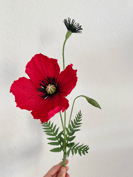 Mohn aus Krepppapier