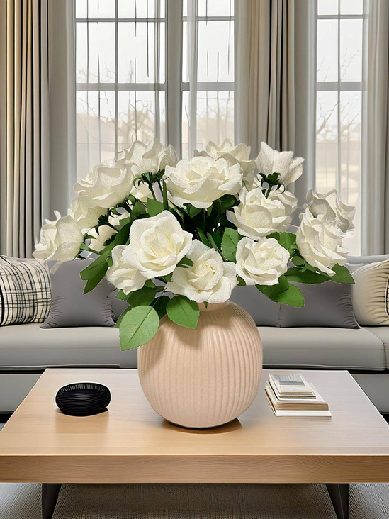 weiß3 Rose aus Krepppapier Weiß