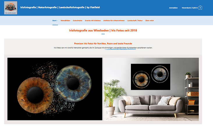 Website & Onlineshop Irisfotografie