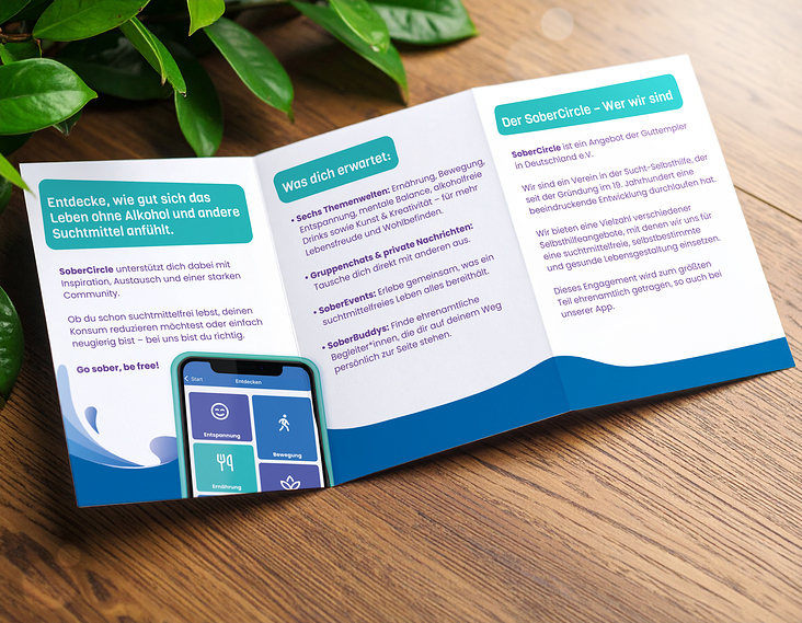 WERBEMATERIAL // App SoberCircle Guttempler in Deutschland e. V.