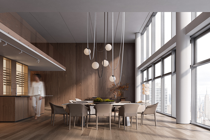 Innenvisualisierung: Moderne Wohnung im Herzen von New York