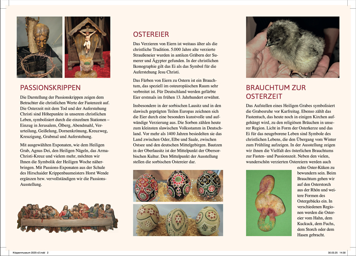 Flyer (Rückseite) – Passionskrippen, Ostereier und Osterbräuche (2025)