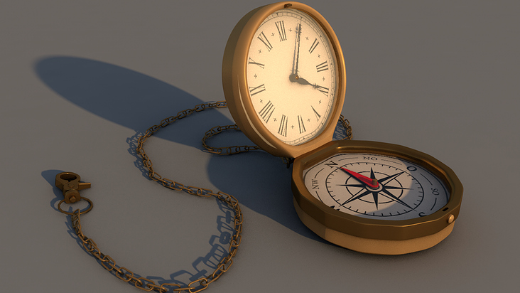 3D Kompass Uhr