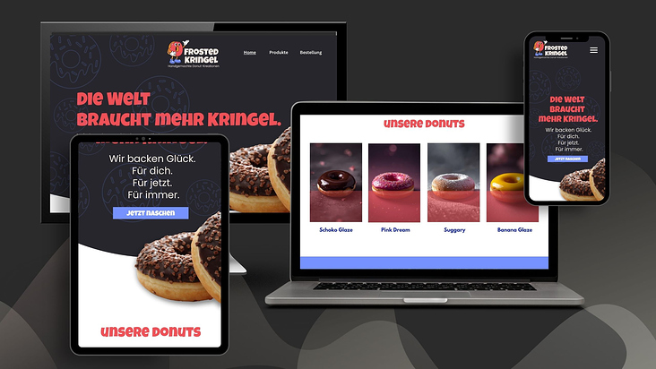 Startseite responsiv Donutladen Köln Frosted Kringel Gastronomie
